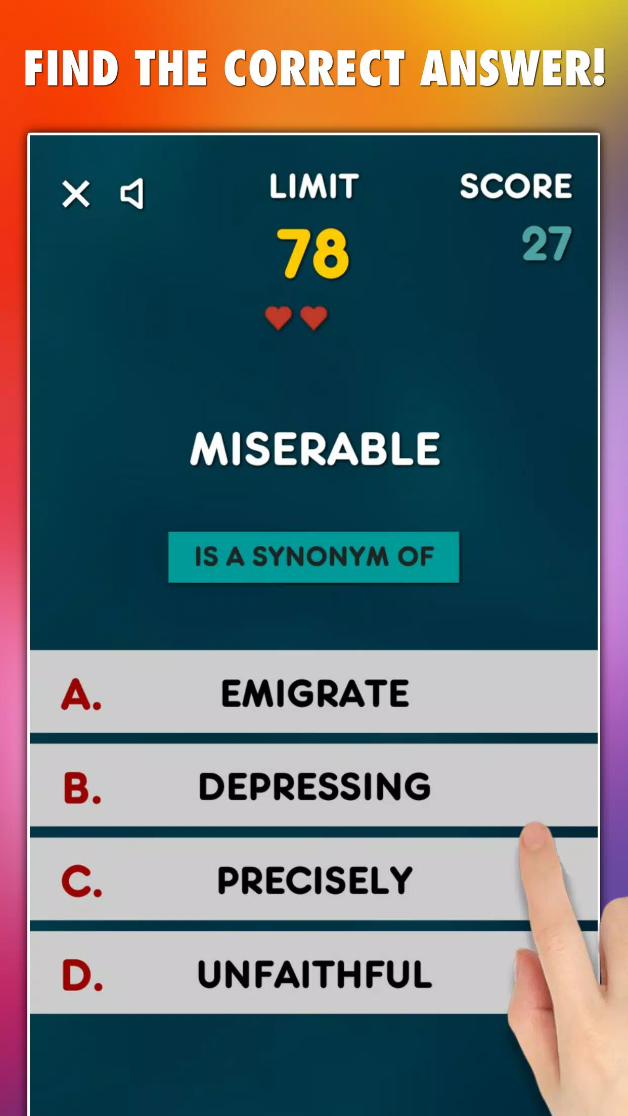 Synonyms Game 스크린샷 1