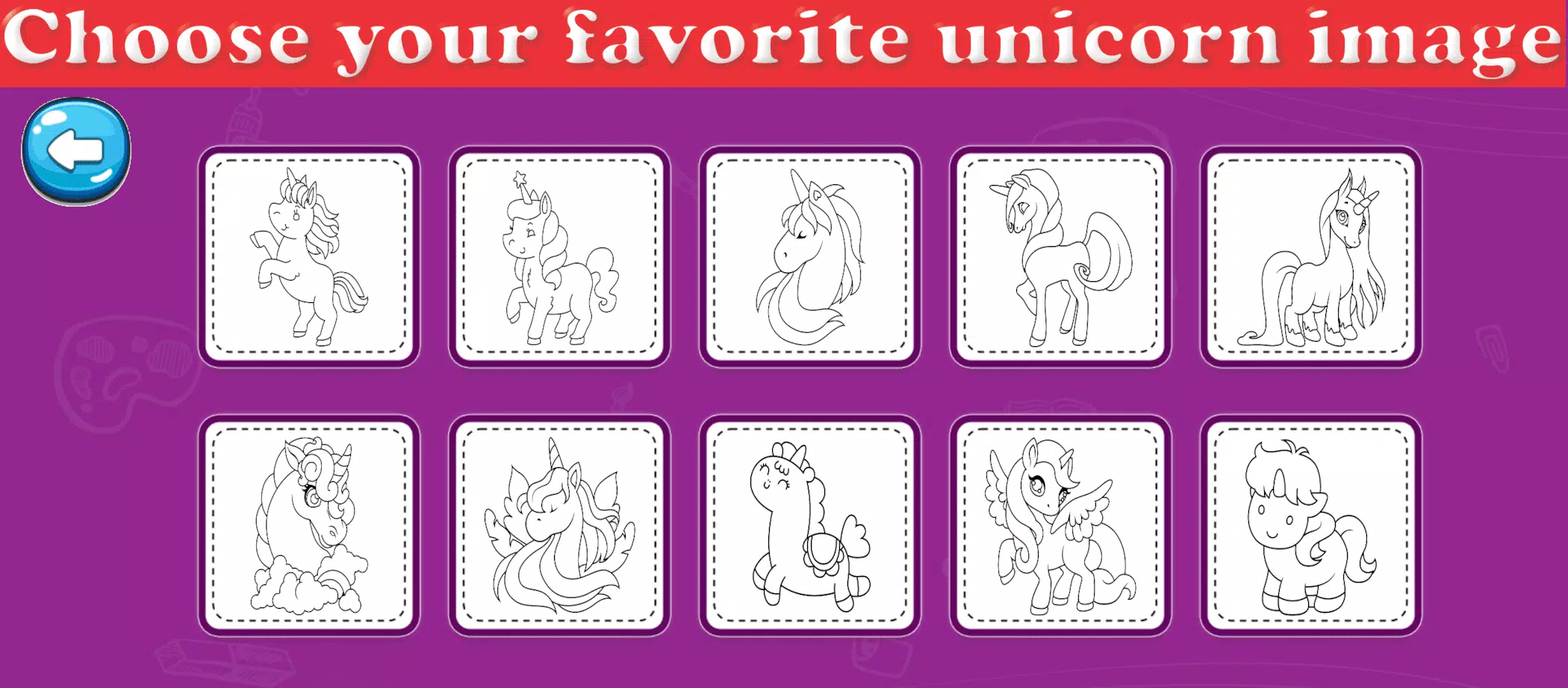 Little Unicorn Coloring Pages Screenshot 3