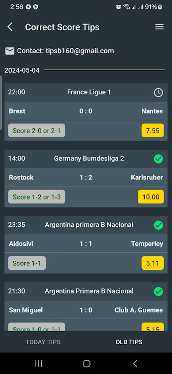 Betting Tips Correct Score Zrzut ekranu 4