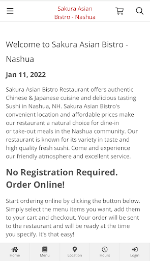 Sakura Asian Bistro - Nashua स्क्रीनशॉट 1