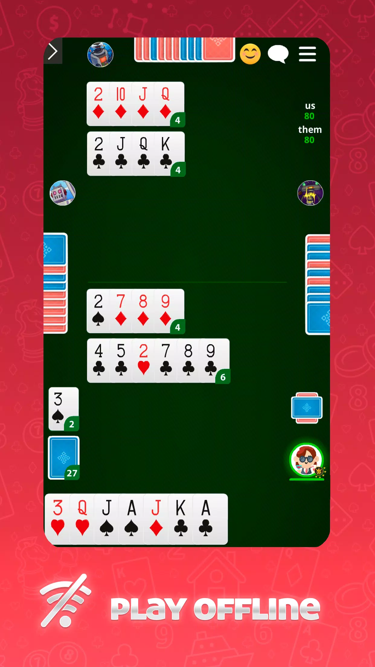 Buraco Canasta GameVelvet ဖန်သားပြင်ဓာတ်ပုံ 4