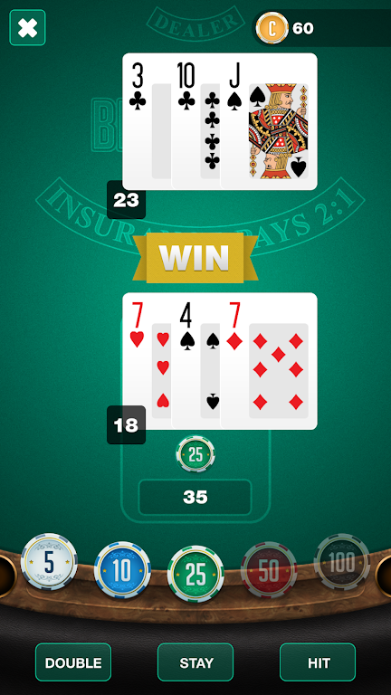 BlackJack TwentyOne スクリーンショット 2