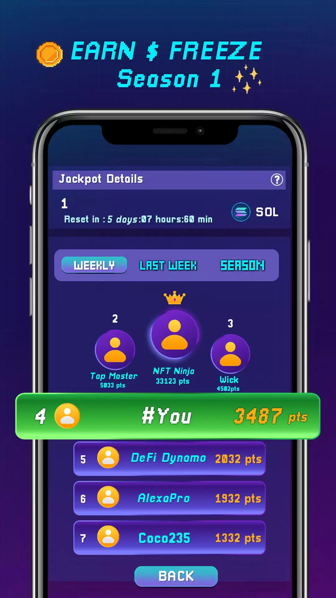 Solana Freeze - Earn Sol স্ক্রিনশট 3