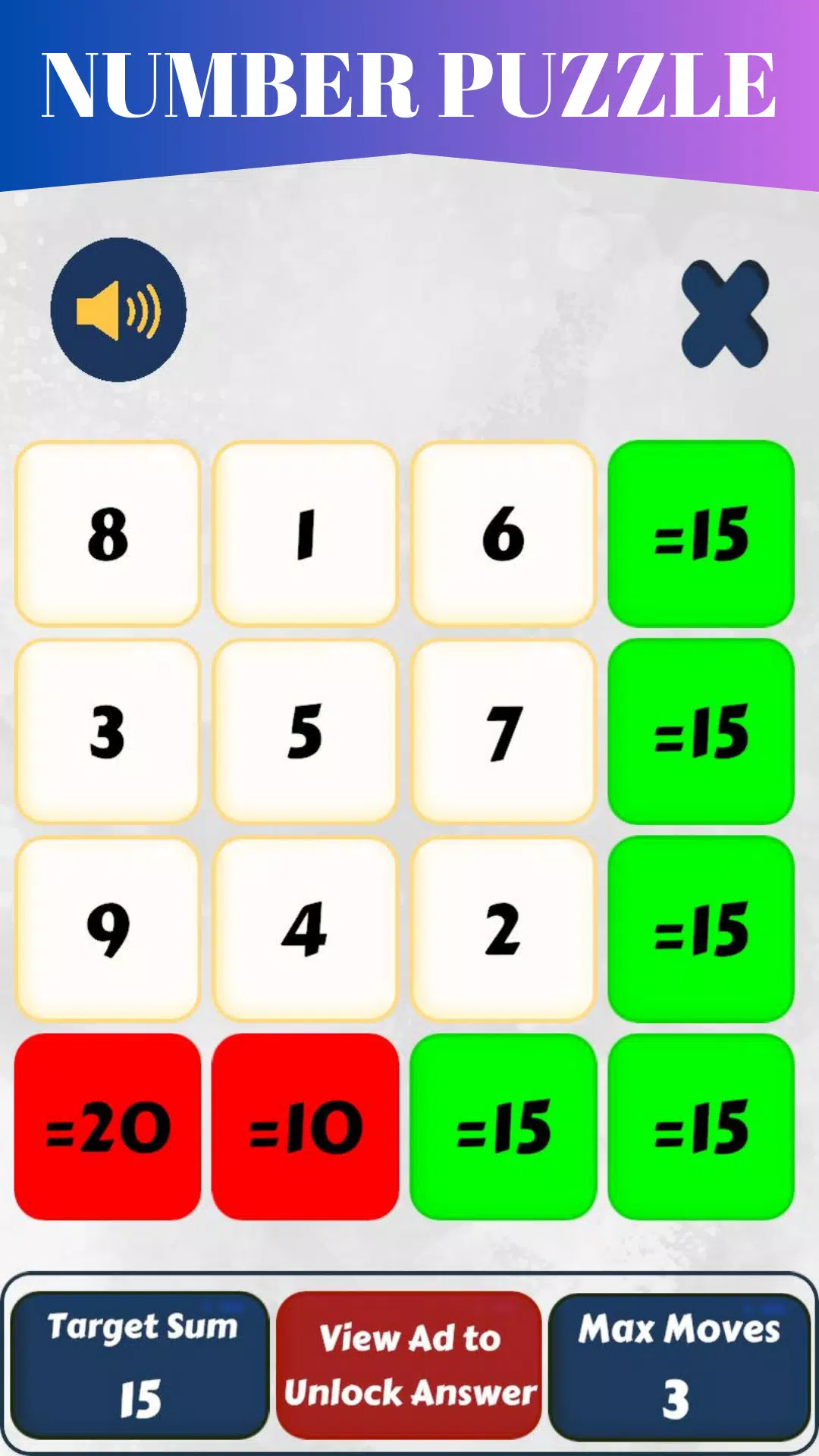 Magic Square game ภาพหน้าจอ 1