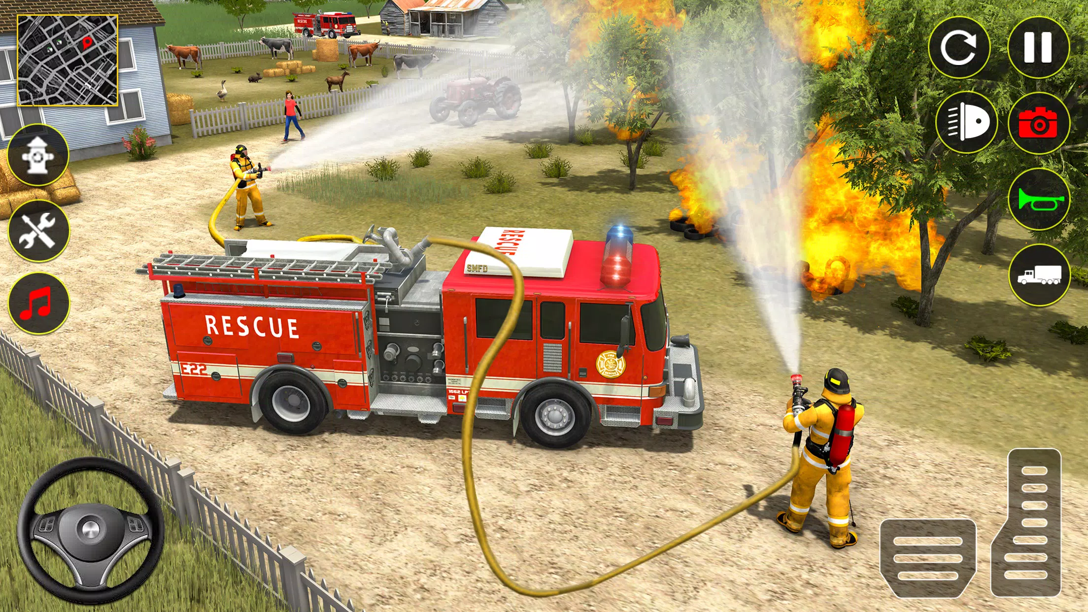 Fire Truck Rescue Sim Games 3d Captura de tela 2