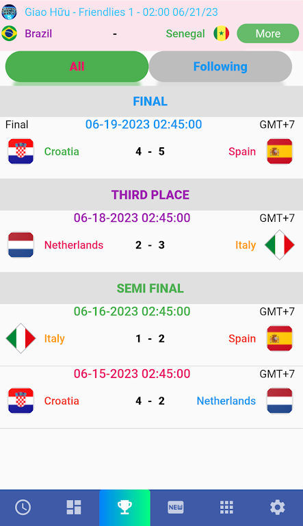 Female Cup Matches Capture d'écran 3
