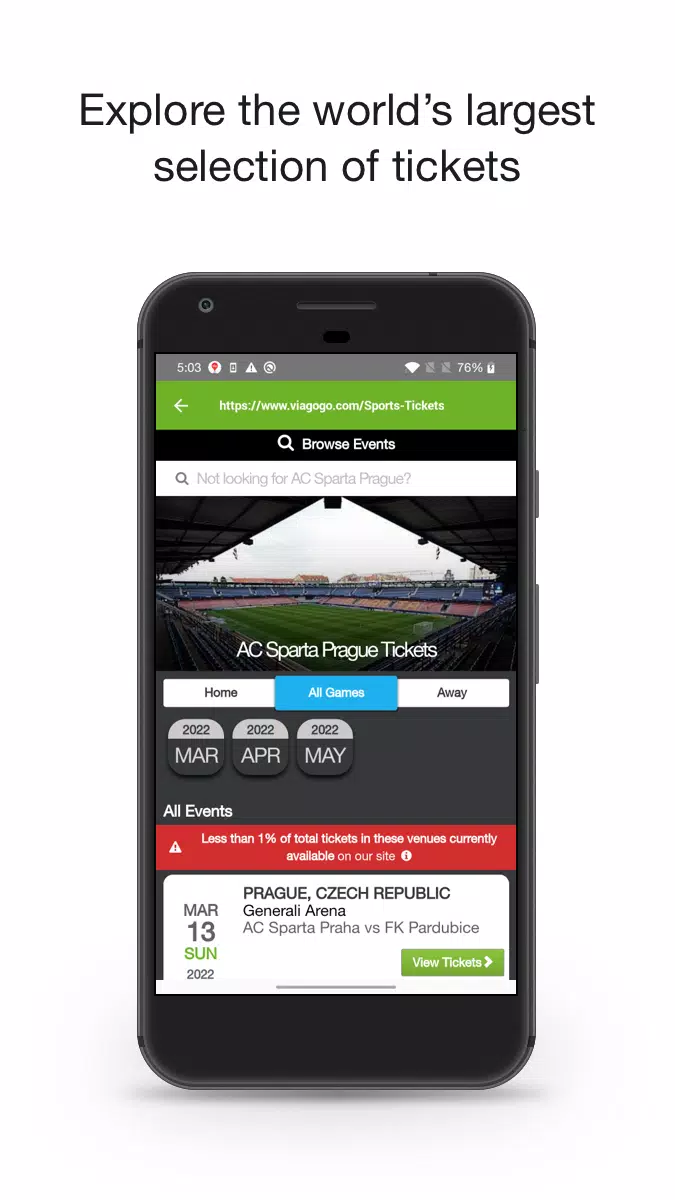 viagogo Tickets ဖန်သားပြင်ဓာတ်ပုံ 2