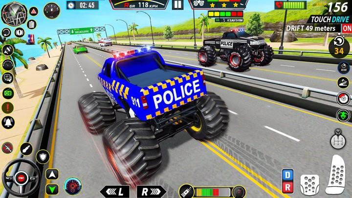 Police Monster Truck Car Games Screenshot 4