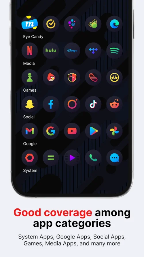 Hera Dark: Circle Icon Pack स्क्रीनशॉट 4