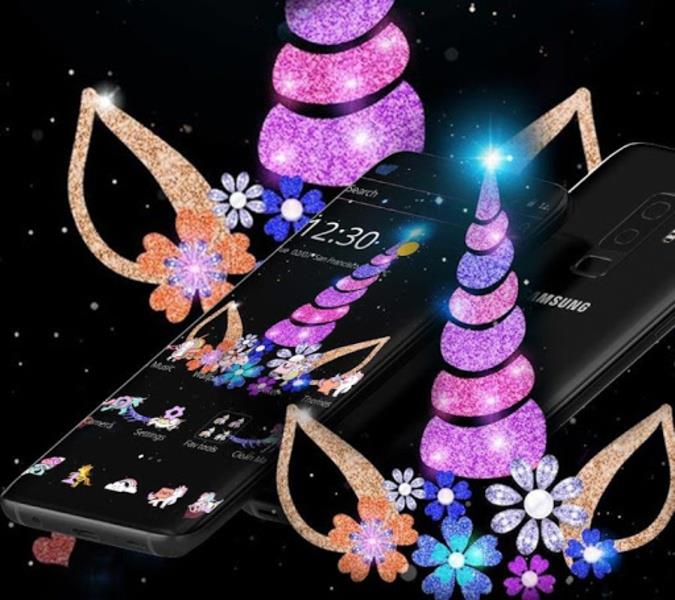 Night Star Unicorn Sparkling Theme ภาพหน้าจอ 4