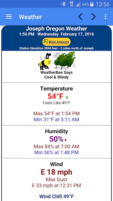 Joseph Oregon Weather スクリーンショット 1