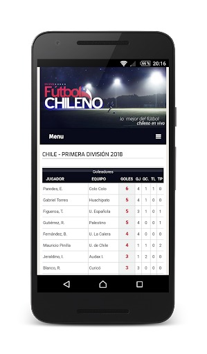 Live Chilean Soccer Screenshot 1