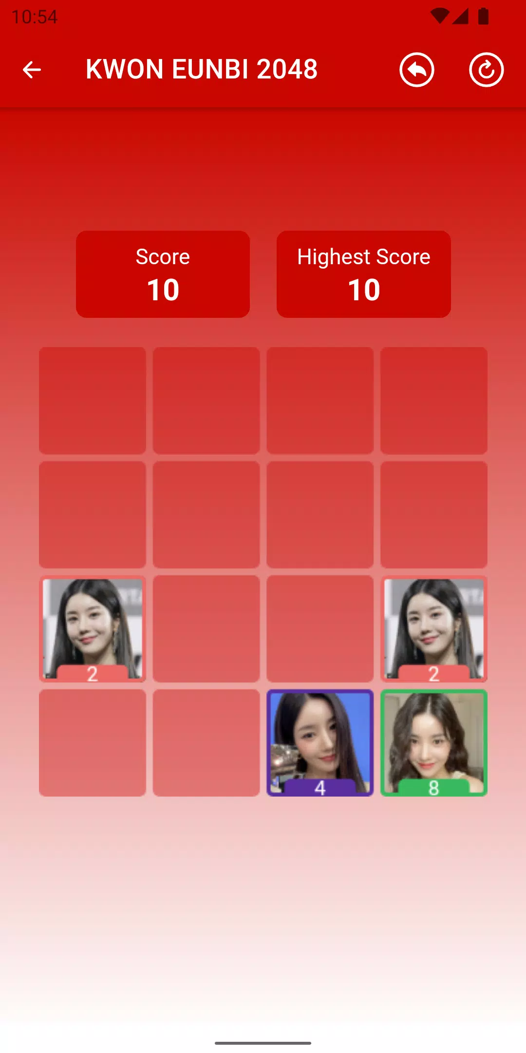 KWON EUNBI 2048 Game Schermafbeelding 3