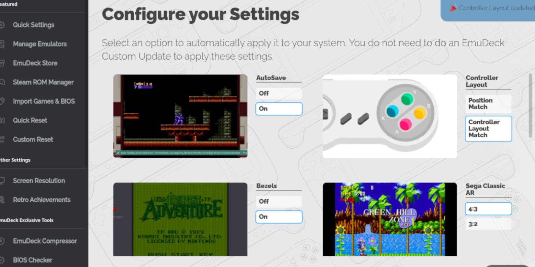 EmuDeck Quick Settings