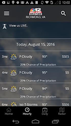 NBC12 First Alert Weather Schermafbeelding 2