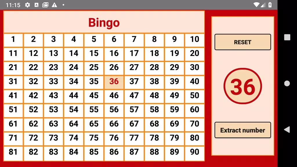 Bingo - numbers extractor - 90 numbers Capture d'écran 1