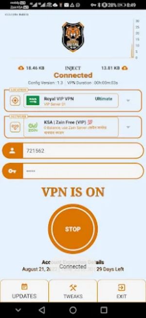 ROYAL VIP VPN स्क्रीनशॉट 1