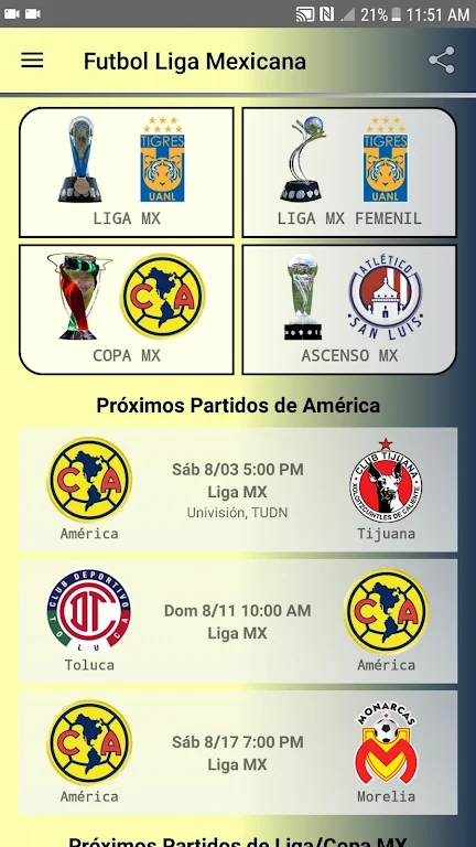 SoccerLair Mexican Leagues Screenshot 2