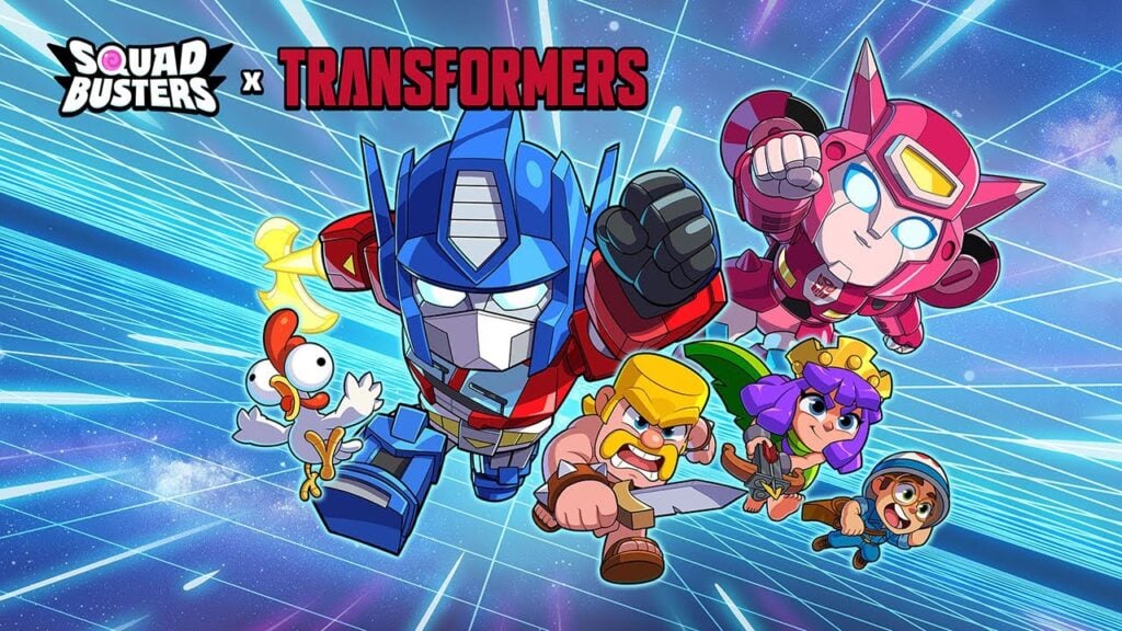 Haal geweldige autobots en tanks binnen in de Squad Busters x Transformers Crossover!