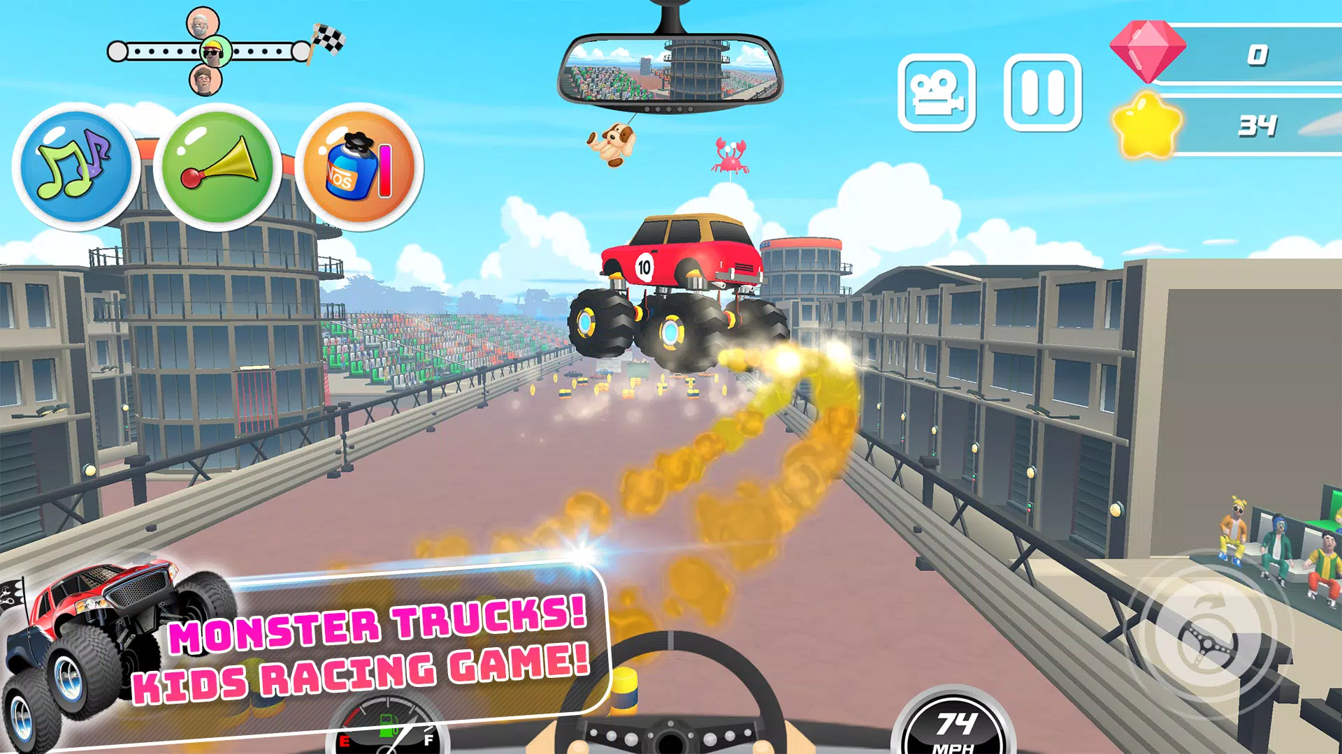 Monster Trucks Kids Race Game Screenshot 1