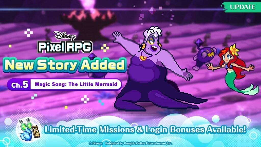 Disney Pixel RPG Update: Mag -recruit ng Ariel at Ursula mula sa Little Mermaid