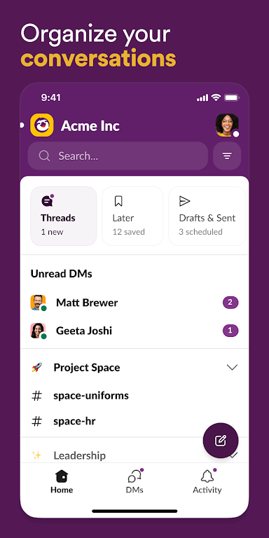 Slack Capture d'écran 2