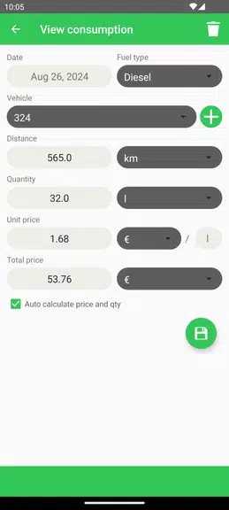 Fuel Consumption Schermafbeelding 3