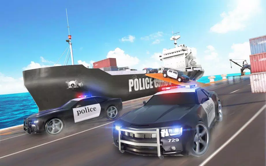 Police Transport Ship Car Simulator Ekran Görüntüsü 2