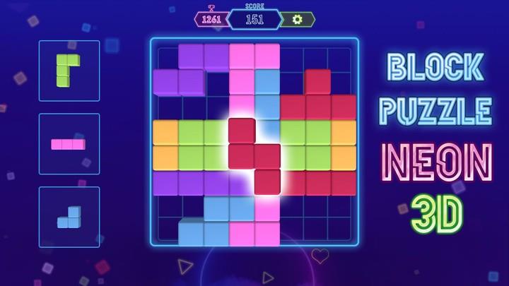 Block Neon 3D : Disco Puzzle Ekran Görüntüsü 1