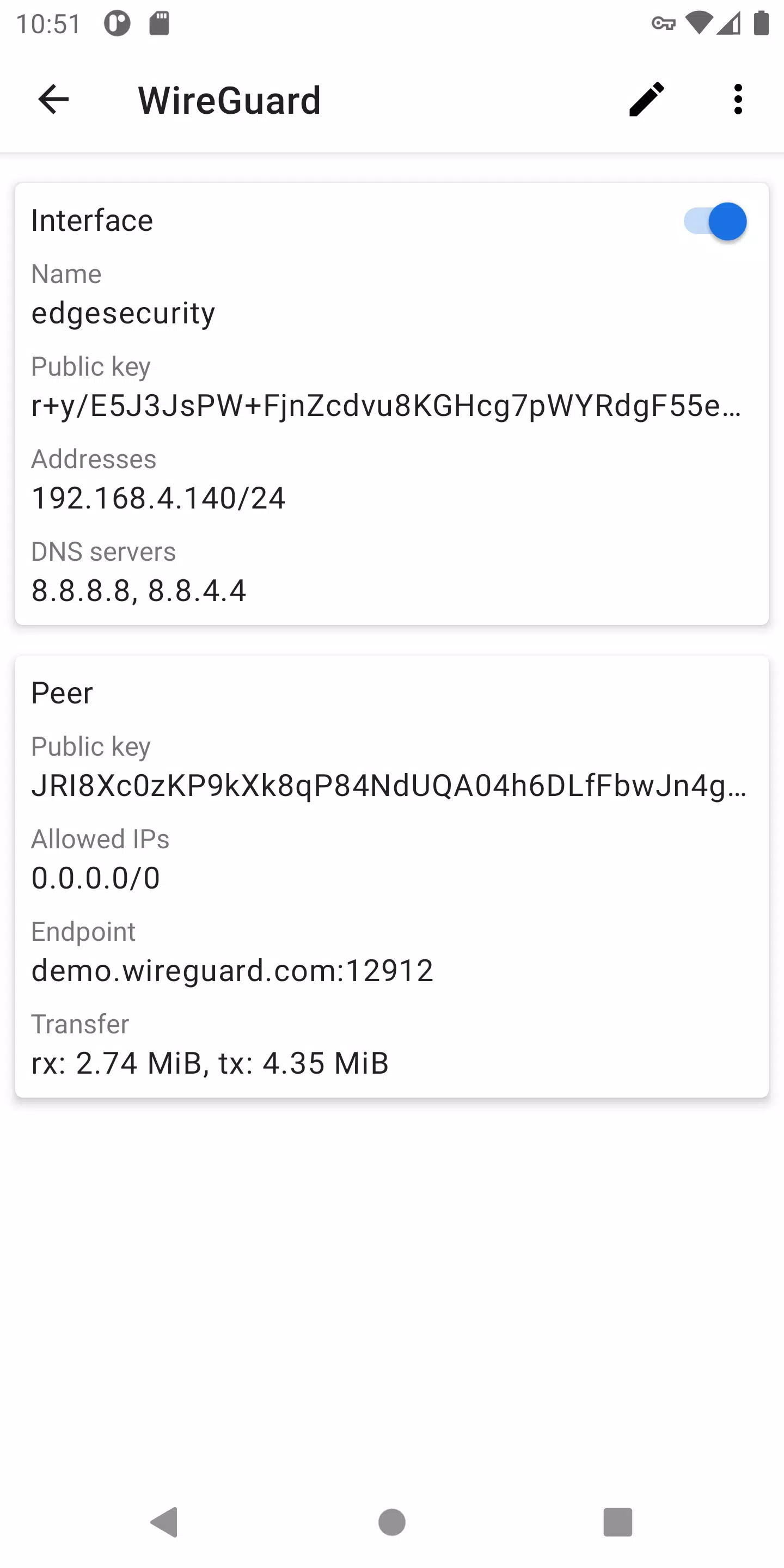 WireGuard ဖန်သားပြင်ဓာတ်ပုံ 2