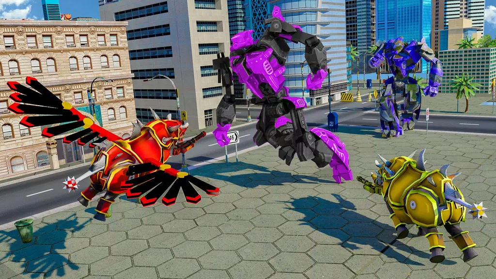 Flying Rhino Robot Transform: Robot War Games 스크린샷 3