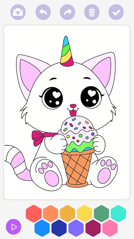 Unicorn Cat Coloring Book スクリーンショット 1