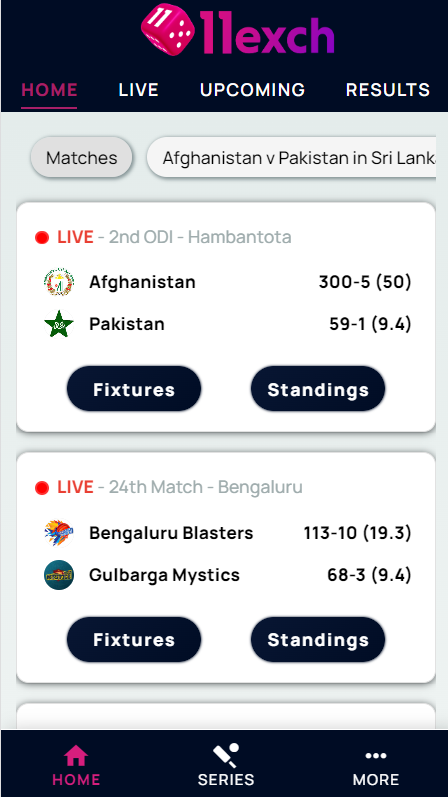 11Exch Scores Line Cricket App Screenshot 2