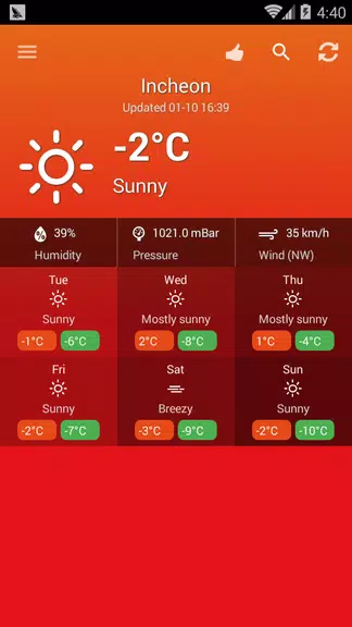 Weather South Korea Schermafbeelding 3
