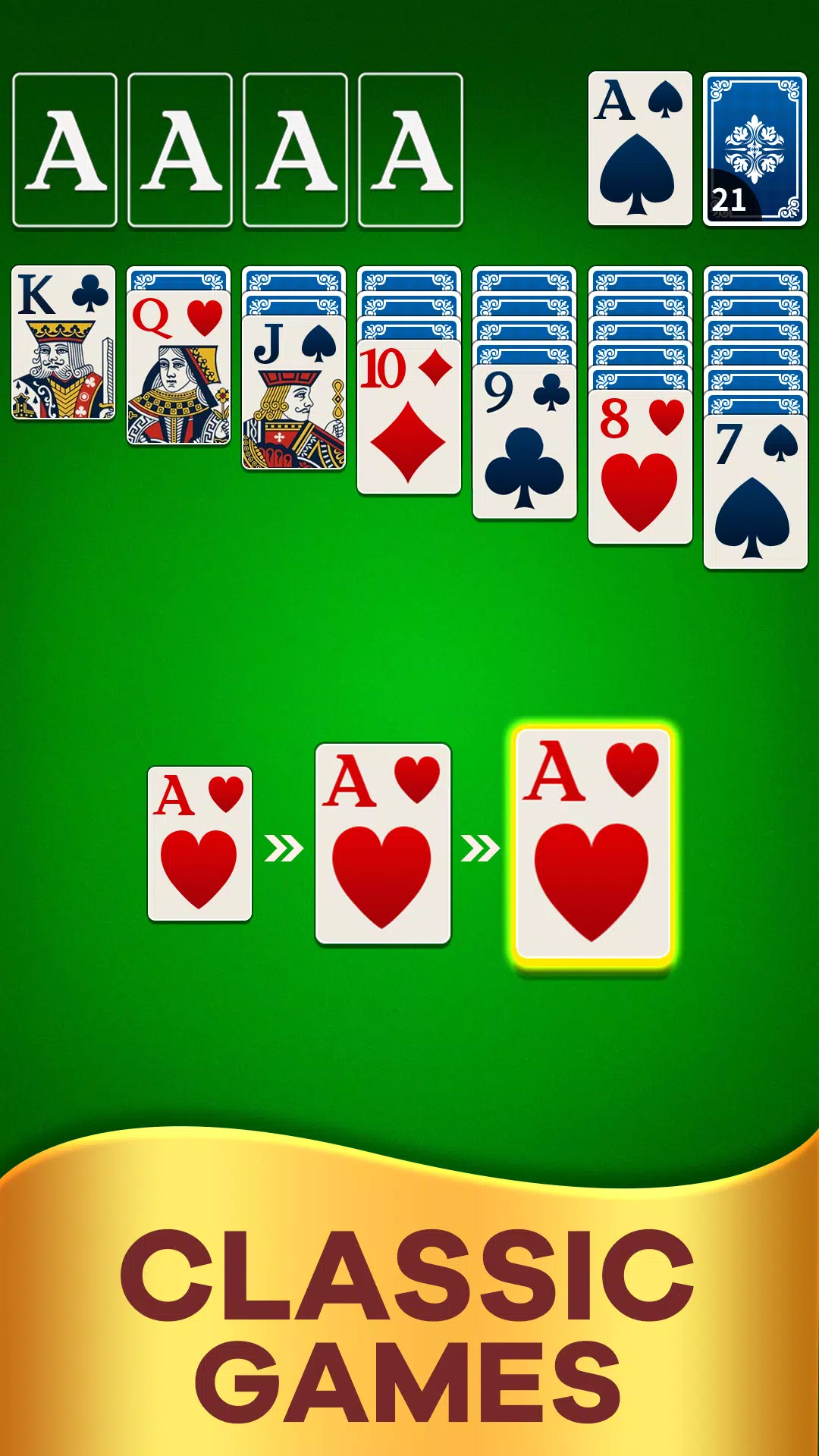 Classic Klondike Solitaire Tangkapan skrin 2