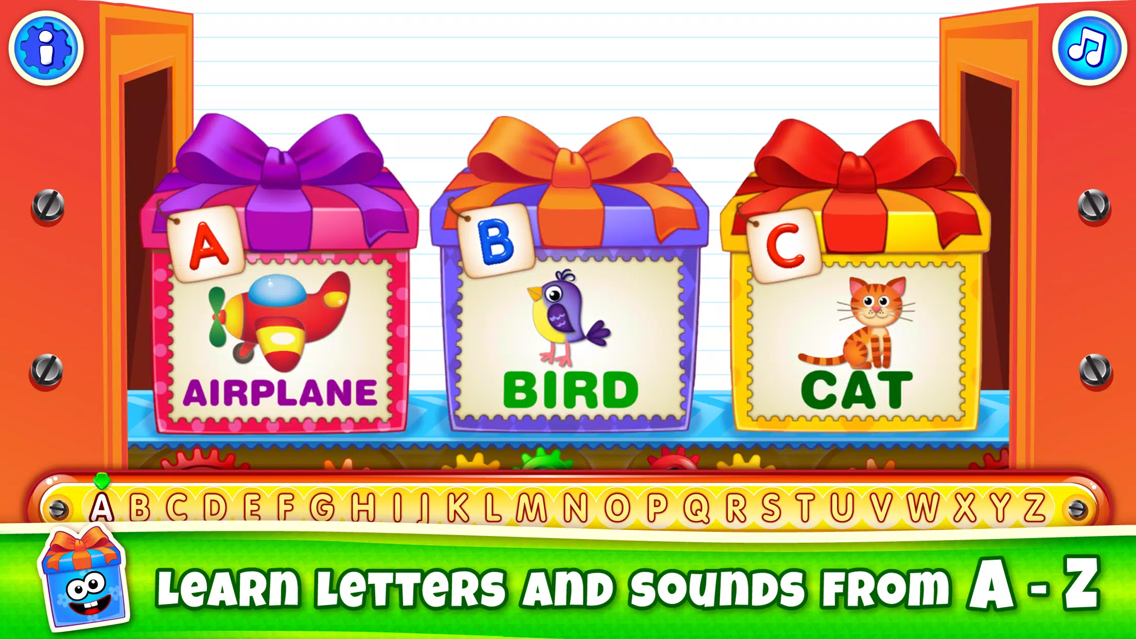 Bini ABC Kids Alphabet Games! Ảnh chụp màn hình 1