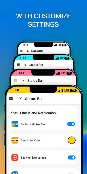 iCenter iOS 16: X - Status Bar Скриншот 1