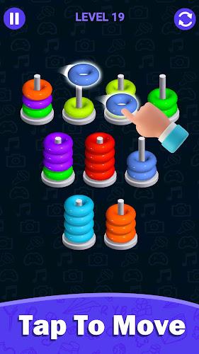 Stacolor: Hoop Stack Ring Game Captura de pantalla 1