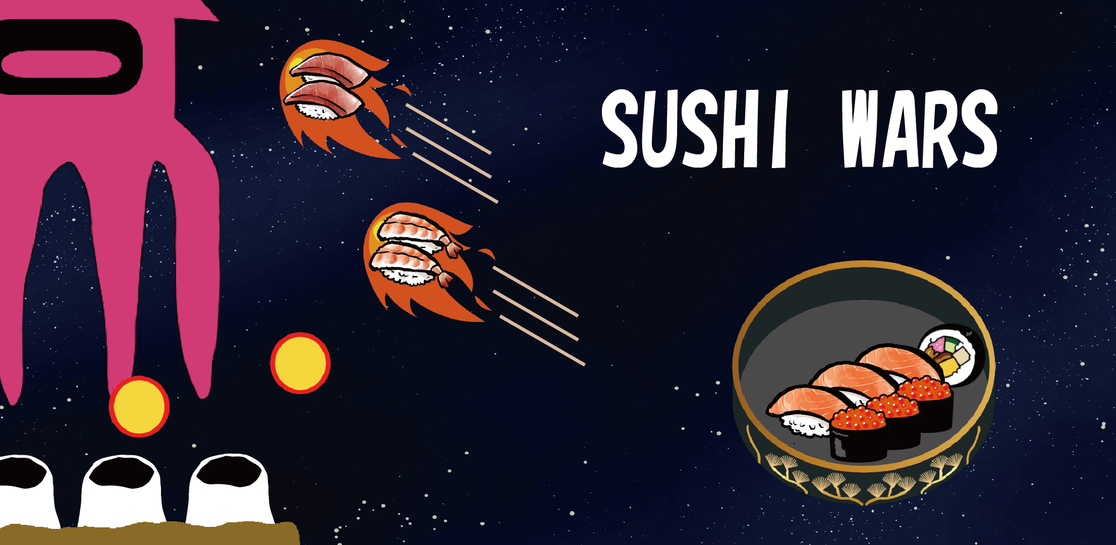 SUSHI WARS - easy shooter game- Captura de pantalla 1