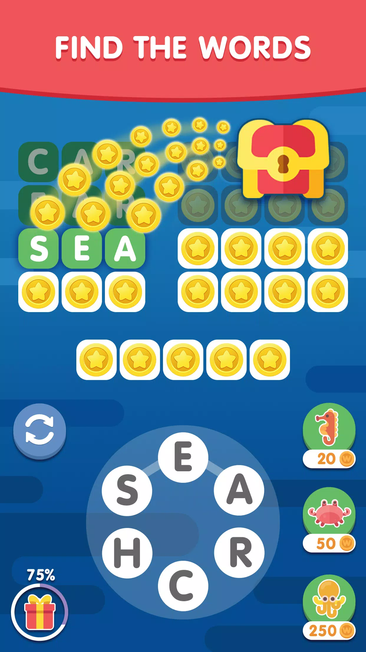 Word Search Sea: Word Puzzle スクリーンショット 1