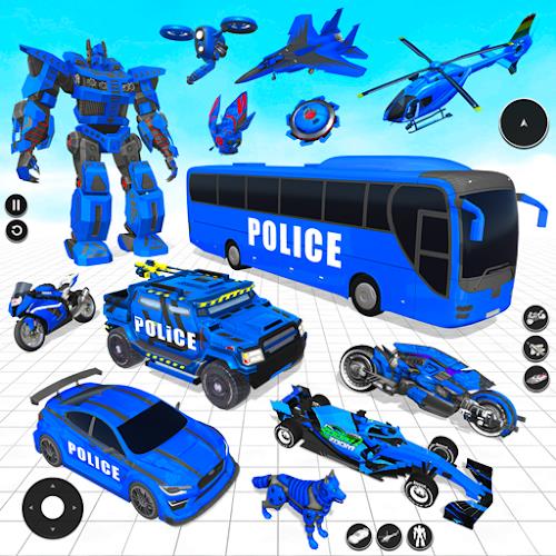 Police Bus Robot Bike Games ภาพหน้าจอ 1