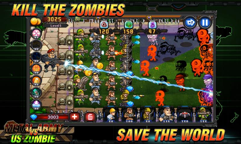 Army vs Zombies :Tower Defense Tangkapan skrin 3