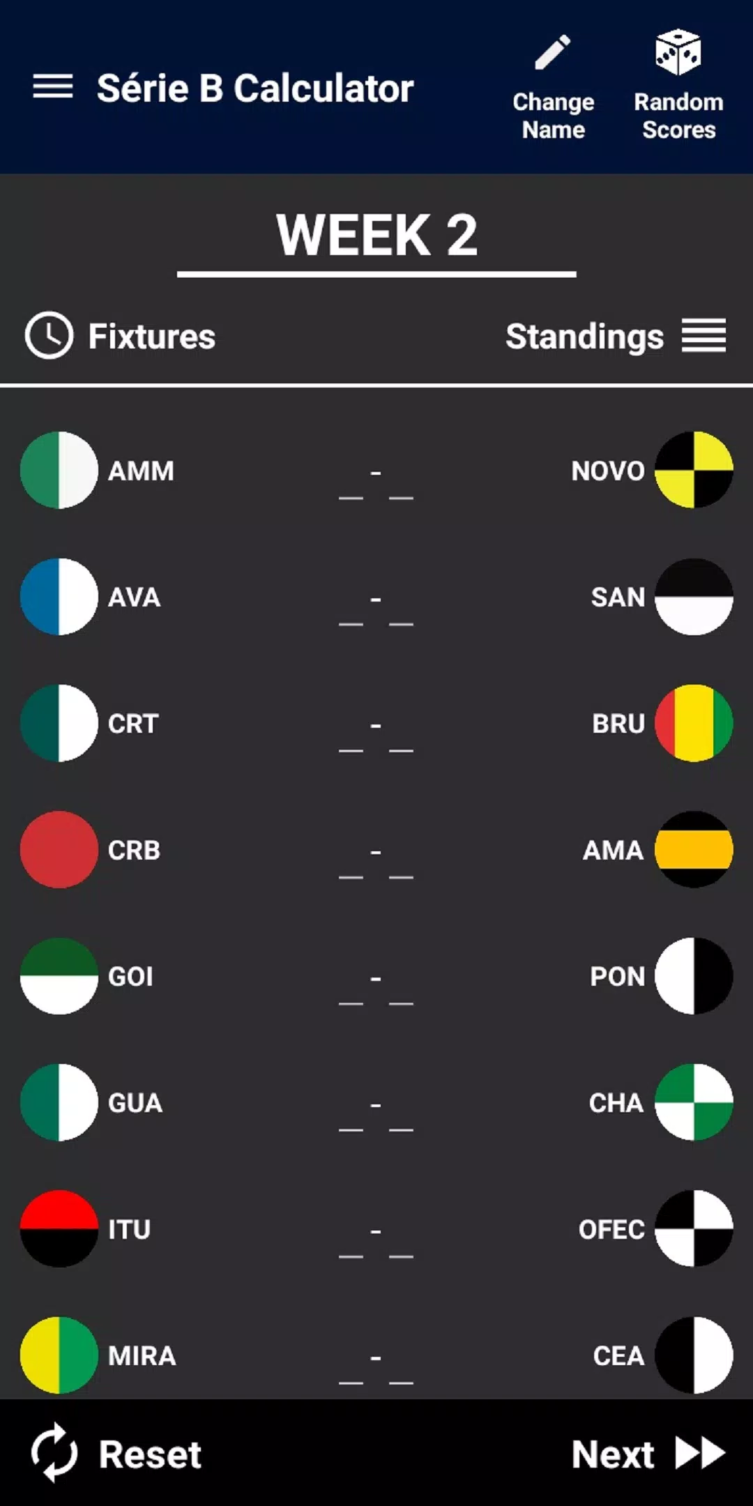 Schermata Brasileiro Série B Calculator 2