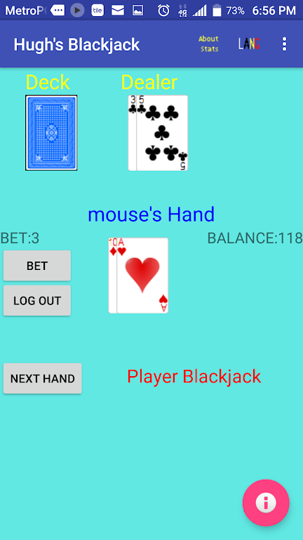 Hugh's Blackjack Tangkapan skrin 4