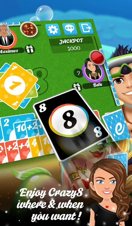 Multiplayer Crazy8 Game ဖန်သားပြင်ဓာတ်ပုံ 2