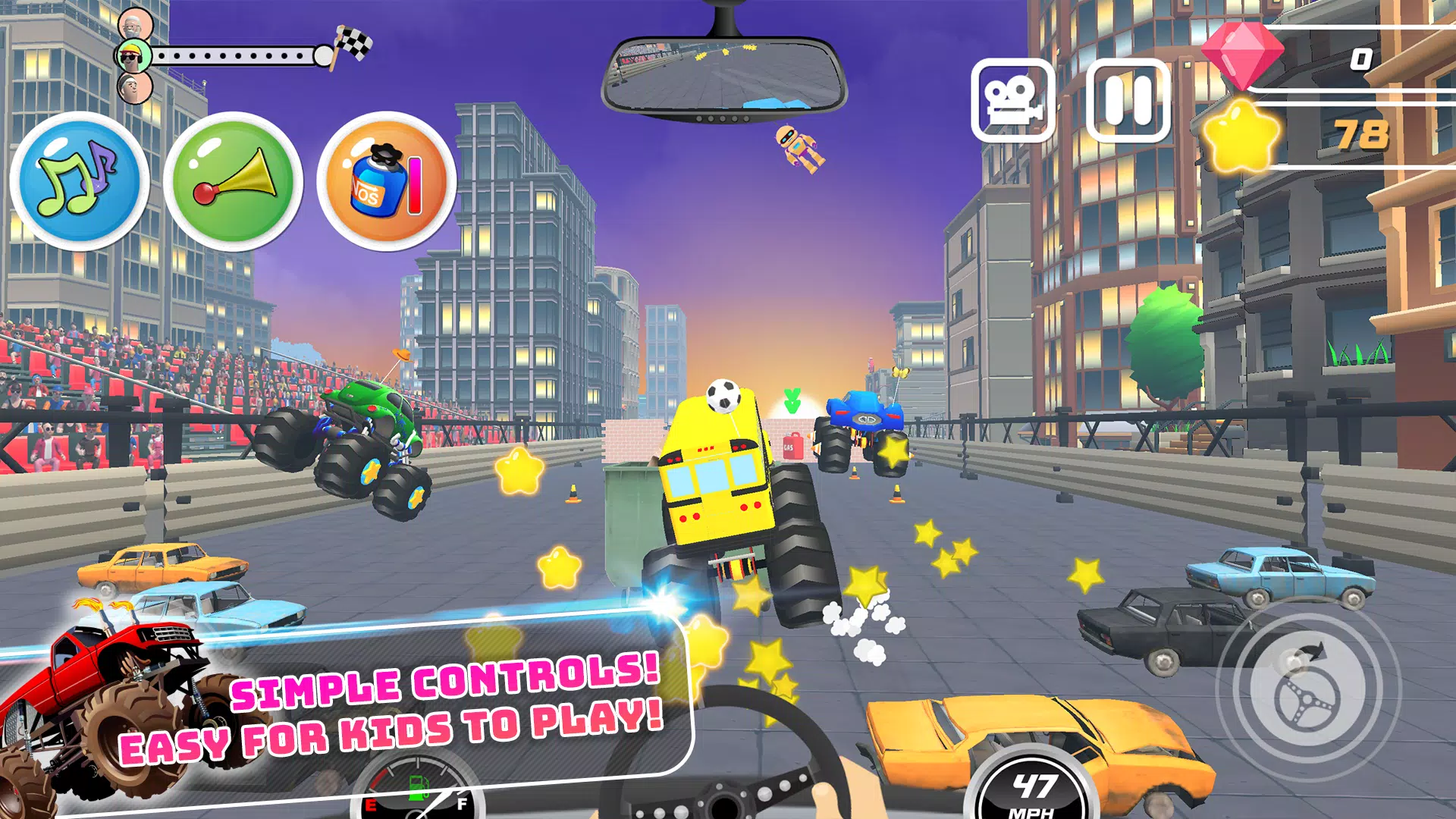 Monster Trucks Kids Race Game Скриншот 3