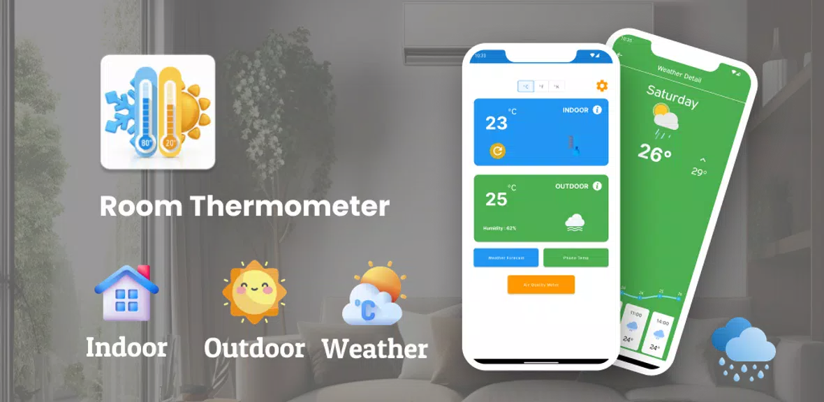 Thermometer Room Temperature ဖန်သားပြင်ဓာတ်ပုံ 1