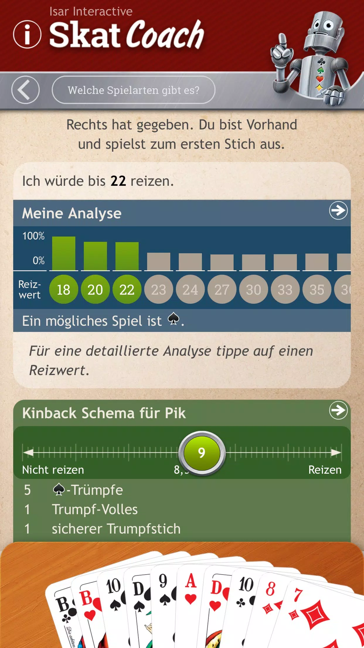 Schermata Skat Coach 2