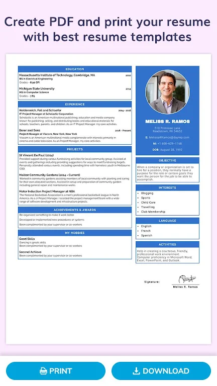 CV Maker, Resume Builder - PDF Capture d'écran 1