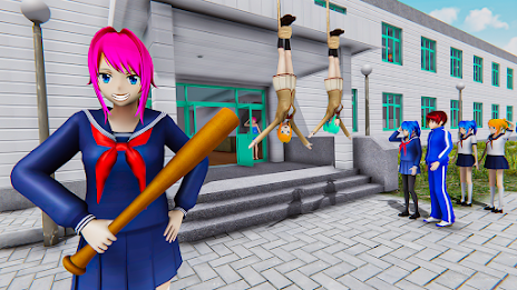 Anime Girl High School Life 3D Captura de tela 4